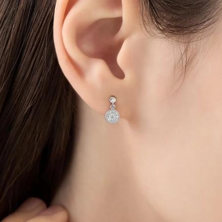 カナルヨンドシー Canal 4℃ カナル4℃ イヤリング シルバー EARFLOW パヴェ キュービックジルコニア レディースの画像