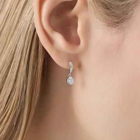 カナルヨンドシー Canal 4℃ カナル4℃ ピアス シルバー EARFLOW シンプル 揺れる キュービックジルコニア レディースの画像
