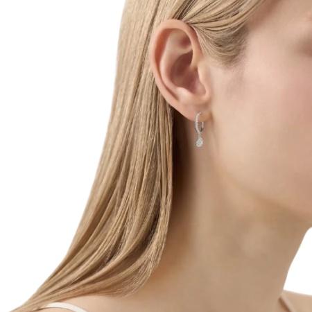 カナルヨンドシー Canal 4℃ カナル4℃ シルバー ピアスEARFLOW シンプル 揺れる キュービックジルコニア レディースの画像