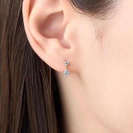 カナルヨンドシー Canal 4℃ カナル4℃ ピアス シルバー EARFLOW シンプル 定番 揺れる キュービックジルコニア レディースの画像