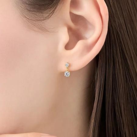 カナルヨンドシー Canal 4℃ カナル4℃ ピアス シルバー EARFLOW シンプル 定番 揺れる キュービックジルコニア レディースの画像