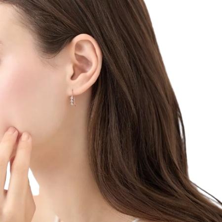 カナルヨンドシー Canal 4℃ カナル4℃ ピアス シルバー EARFLOW 三石 フックピアス キュービックジルコニア レディースの画像