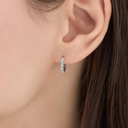 カナルヨンドシー Canal 4℃ カナル4℃ ピアス シルバー EARFLOW エタニティ フープ キュービックジルコニア レディースの画像