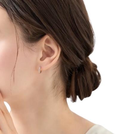カナルヨンドシー Canal 4℃ カナル4℃ ピアス シルバー EARFLOW エタニティ フープ キュービックジルコニア レディースの画像
