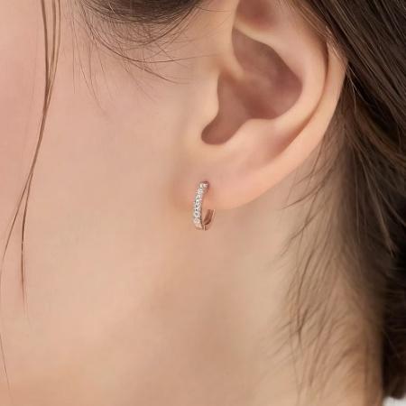 カナルヨンドシー Canal 4℃ カナル4℃ ピアス シルバー EARFLOW エタニティ フープ キュービックジルコニア レディースの画像