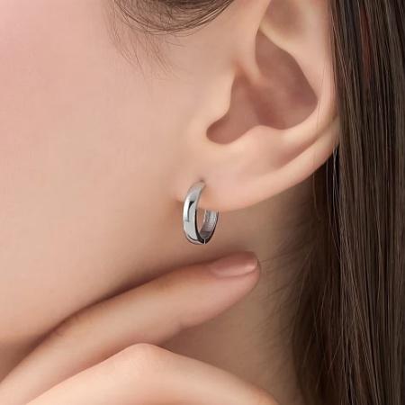 カナルヨンドシー Canal 4℃ カナル4℃ ピアス シルバー EARFLOW フープ シンプル 定番  レディースの画像