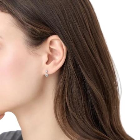 カナルヨンドシー Canal 4℃ カナル4℃ ピアス シルバー EARFLOW シンプル 揺れる キュービックジルコニア レディースの画像