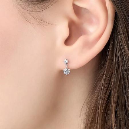 カナルヨンドシー Canal 4℃ カナル4℃ ピアス シルバー EARFLOW シンプル 揺れる キュービックジルコニア レディースの画像