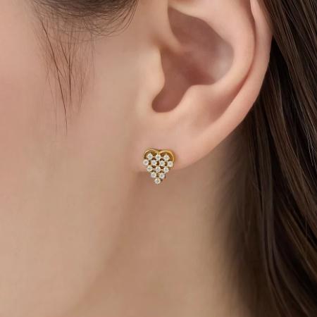 カナルヨンドシー Canal 4℃ カナル4℃ ピアス 片耳用 シルバー EARFLOW ハート キュービックジルコニア レディースの画像