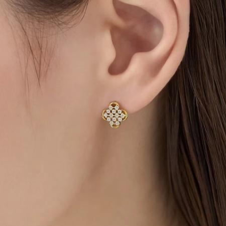 カナルヨンドシー Canal 4℃ カナル4℃ ピアス シルバー EARFLOW フラワー キュービックジルコニア レディースの画像