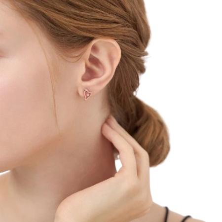 カナルヨンドシー Canal 4℃ カナル4℃ ピアス シルバー EARFLOW ハートシンプル キュービックジルコニア レディースの画像