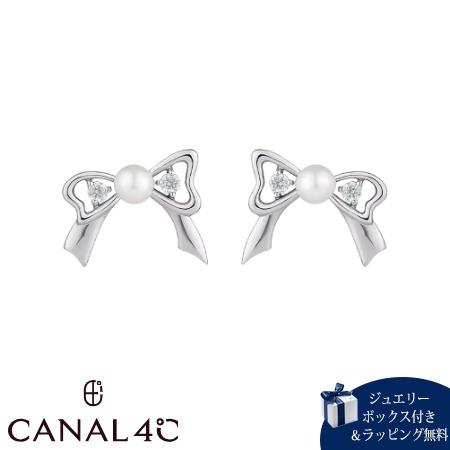 CANAL 4℃ k10 リボンモチーフ パールピアス CANAL 4℃（カナルヨンドシー） カナル4℃ ピアス シルバー EARFLOW