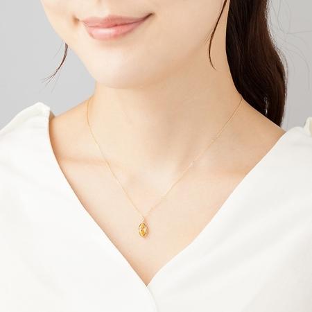 ヨンドシー 4℃ K18イエローゴールド ネックレス シトリン ダイヤモンド