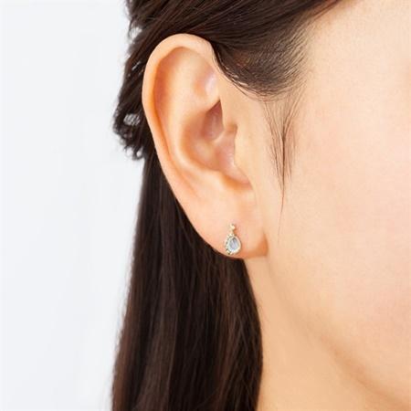 【送料無料】【ラッピング無料】ヨンドシー 4℃ ピアス K10イエローゴールド ピアス アクアマリン ダイヤモンドの画像