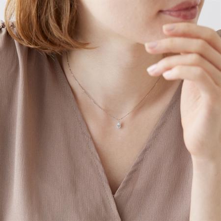 【送料無料】【ラッピング無料】ヨンドシー 4℃ シルバー ネックレス アクアマリンの画像
