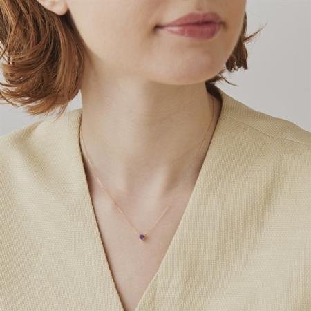 【送料無料】【ラッピング無料】ヨンドシー 4℃ EAU DOUCE４℃ K18イエローゴールド ネックレス アメシストの画像