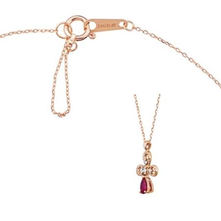 【送料無料】【ラッピング無料】ヨンドシー 4℃ EAU DOUCE４℃ 【7月誕生石】 K10ピンクゴールド ネックレス ルビー ダイヤモンド_1