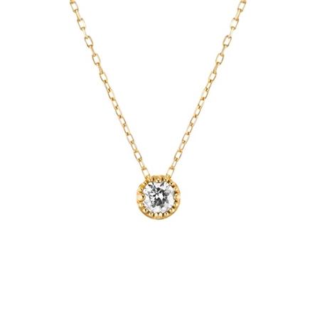 【送料無料】【ラッピング無料】ヨンドシー 4℃ EAU DOUCE４℃ 【1月誕生石】 K10イエローゴールド ネックレス ロードライトガーネット ダイヤモンドの画像
