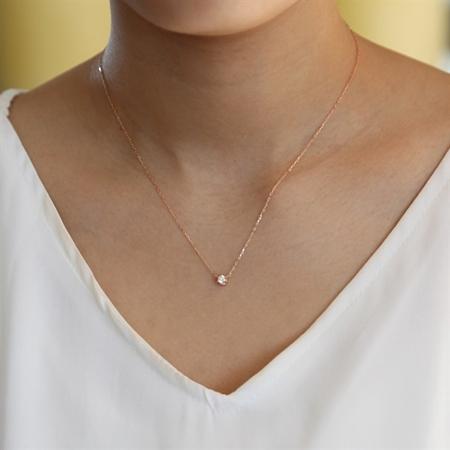【送料無料】【ラッピング無料】ヨンドシー 4℃ EAU DOUCE４℃ 【一粒ダイヤモンド】 K18ピンクゴールド ネックレス ダイヤモンドの画像