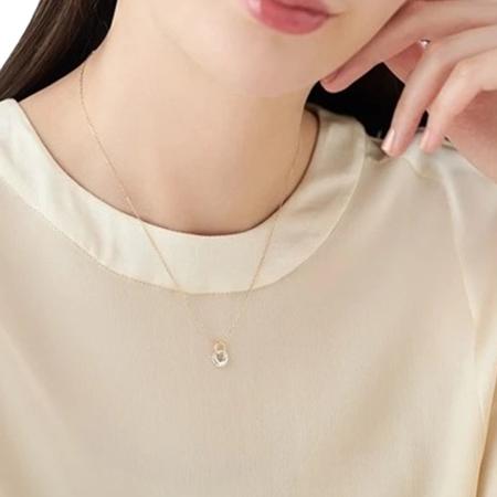 【送料無料】【ラッピング無料】ヨンドシー 4℃ アクセサリー K10 ４℃アクアゴールド シルバー ネックレス ホワイト トパーズ_3