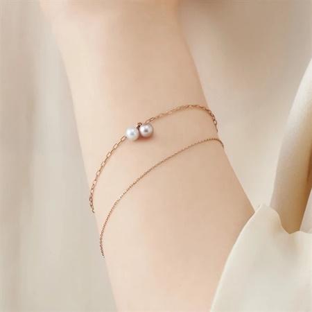 【送料無料】【ラッピング無料】ヨンドシー 4℃ シルバー ブレスレット 淡水パールの画像