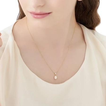 【送料無料】【ラッピング無料】ヨンドシー 4℃ 10月誕生石 K18イエローゴールド ネックレス オパール ダイヤモンド_3