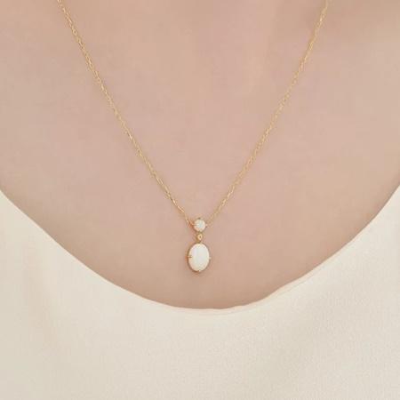 【送料無料】【ラッピング無料】ヨンドシー 4℃ 10月誕生石 K18イエローゴールド ネックレス オパール ダイヤモンド_4