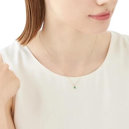 【送料無料】【ラッピング無料】ヨンドシー 4℃ 5月誕生石 K10イエローゴールド ネックレス エメラルド ホワイトトパーズ