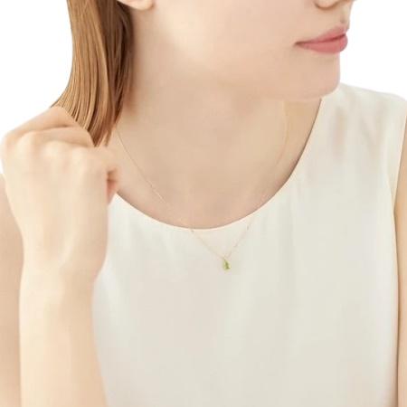 【送料無料】【ラッピング無料】ヨンドシー 4℃ 8月誕生石 K10イエローゴールド ネックレス ペリドット ホワイトトパーズの画像