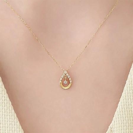 【送料無料】【ラッピング無料】ヨンドシー 4℃ EAU DOUCE４℃ K18イエローゴールド ネックレス ダイヤモンドの画像