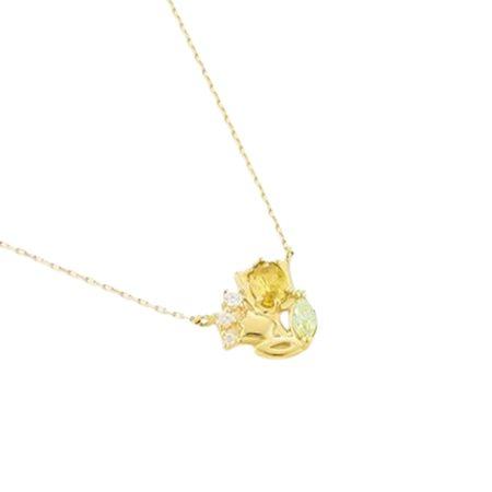 【送料無料】【ラッピング無料】ヨンドシー 4℃ EAU DOUCE Spring Collection K10イエローゴールド ネックレス スフェーン ペリドットの画像