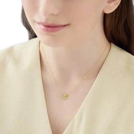 【送料無料】【ラッピング無料】ヨンドシー 4℃ EAU DOUCE Spring Collection K10イエローゴールド ネックレス スフェーン ペリドットの画像