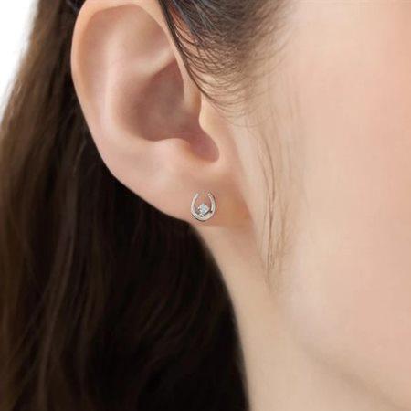 【送料無料】【ラッピング無料】ヨンドシー 4℃ 限定 3月誕生石 K10ホワイトゴールド ピアス アクアマリンの画像