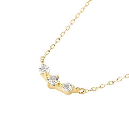 ヨンドシー 4℃ ネックレス K10イエローゴールド 限定 ホワイトトパーズ レディースの画像