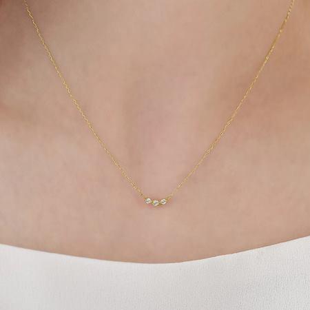 ヨンドシー 4℃ ネックレス K10イエローゴールド 限定 ホワイトトパーズ レディースの画像