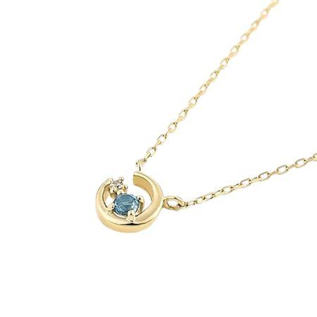 ヨンドシー 4℃ ネックレス K10イエローゴールド 11月誕生石 限定 ブルートパーズ レディースの画像