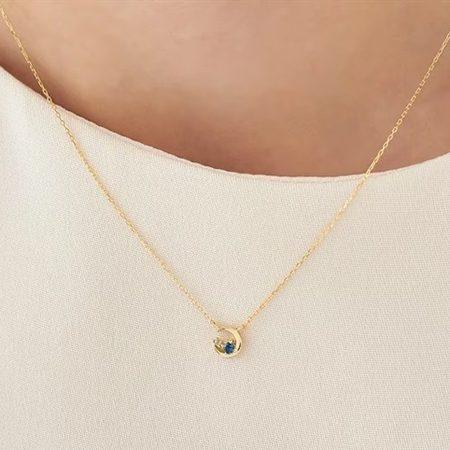 ヨンドシー 4℃ ネックレス K10イエローゴールド 11月誕生石 限定 ブルートパーズ レディースの画像