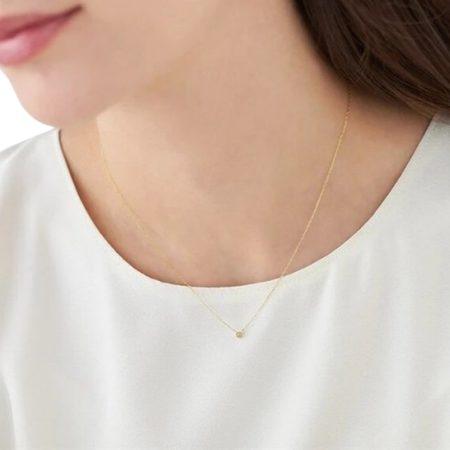 ヨンドシー 4℃ ネックレス K10イエローゴールド ダイヤモンド レディースの画像