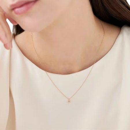ヨンドシー 4℃ ネックレス K18ピンクゴールド ダイヤモンド レディースの画像
