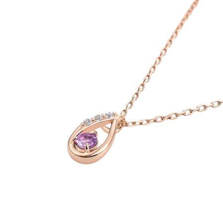ヨンドシー 4℃ ネックレス シルバー 2月誕生石 限定 しずく アメシスト レディースの画像
