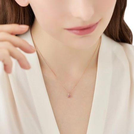 ヨンドシー 4℃ ネックレス シルバー 2月誕生石 限定 しずく アメシスト レディースの画像