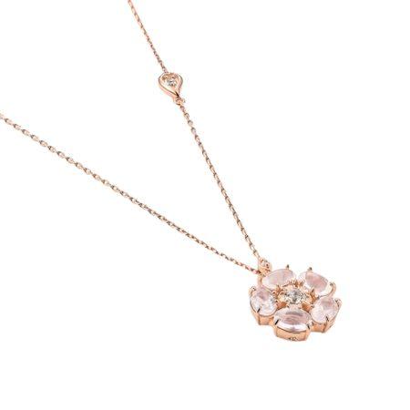 ヨンドシー 4℃ ネックレス シルバー SAKURA Collection 桜 2WAY ローズクォーツ/ホワイトトパーズ レディースの画像