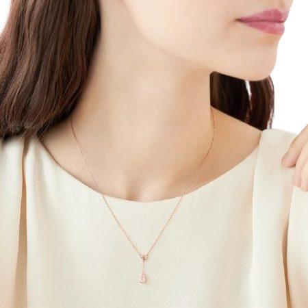 ヨンドシー 4℃ ネックレス K10ピンクゴールド SAKURA Collection 桜 ローズクォーツ レディースの画像