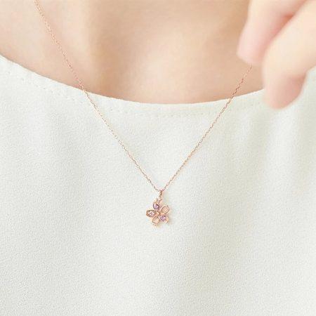 4°C 桜コレクション ネックレス K10 4℃（ヨンドシー） ネックレス K10ピンクゴールド SAKURA Collection 桜