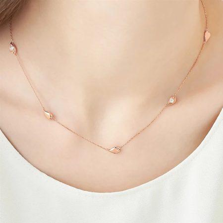 ヨンドシー 4℃ ネックレス シルバー SAKURA Collection 桜 ホワイトトパーズ レディース_6