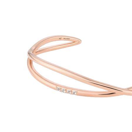 ヨンドシー 4℃ バングル シルバー SAKURA Collection 桜 ホワイトトパーズ レディースの画像