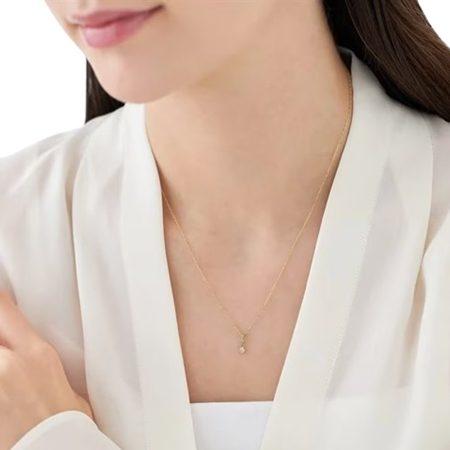 ヨンドシー 4℃ ネックレス K18イエローゴールド 3石 ダイヤモンド レディースの画像