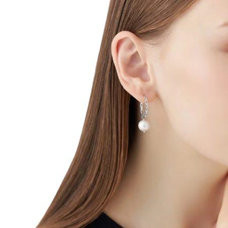 ヨンドシー 4℃ ピアス シルバー パール フープ 淡水パール レディースの画像