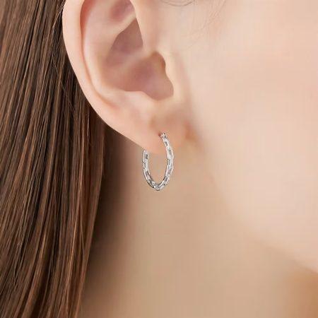 ヨンドシー 4℃ ピアス シルバー パール フープ 淡水パール レディースの画像