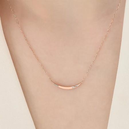 ヨンドシー 4℃ ネックレス シルバー ライン リバーシブル ダイヤモンド レディースの画像